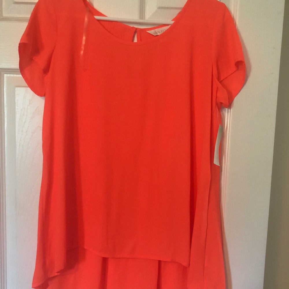 High low pink-orange shirt